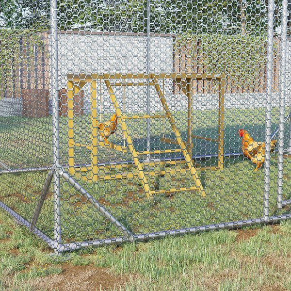 Hühner-Spielgerüst mit Schaukeln & Leiter für 3-4 Hühner Naturholz