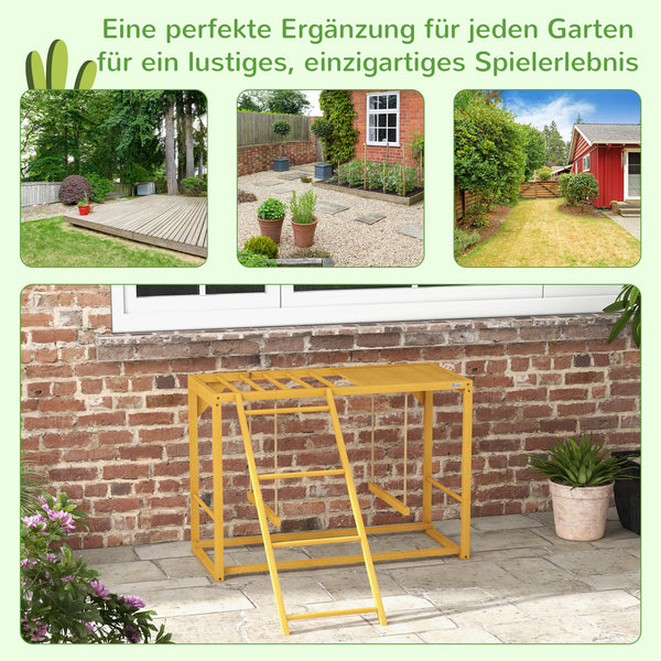 Hühner-Spielgerüst mit Schaukeln & Leiter für 3-4 Hühner Naturholz