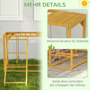 Hühner-Spielgerüst mit Schaukeln & Leiter für 3-4 Hühner Naturholz