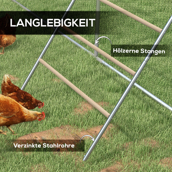 Hühnerleiter wetterfest mit 4 Sitzstangen für Hühnerstall Holz Stahl