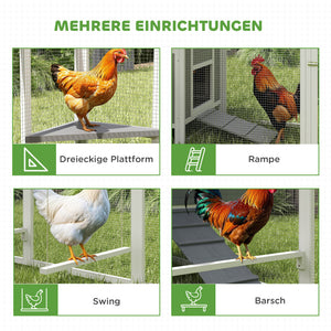 Hühnerstall gross für 7 bis 10 Hühner mit Nistkästen und Sitzstangen