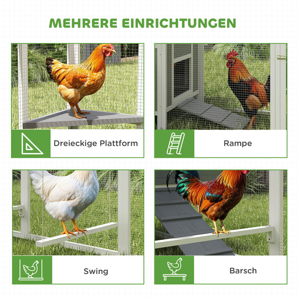 Hühnerstall gross für 7 bis 10 Hühner mit Nistkästen und Sitzstangen