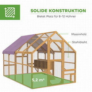 Hühnerstall gross mit Freilauf und Nistkästen für Hühner Holz