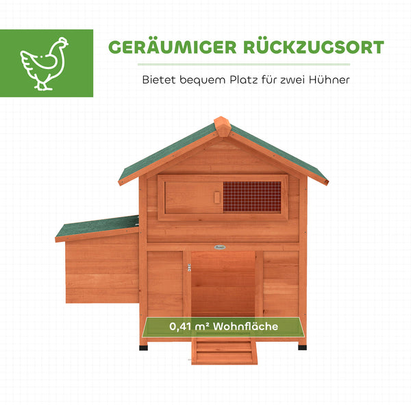 Hühnerstall mit Nistkasten Rampe und wasserdichtem Dach aus Holz