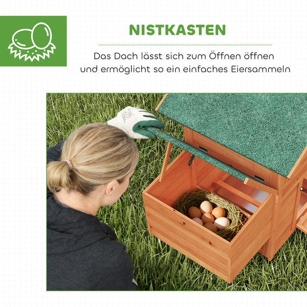 Hühnerstall mit Nistkasten Rampe und wasserdichtem Dach aus Holz