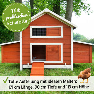 Hühnerstall Sally 117x113x90cm Rot