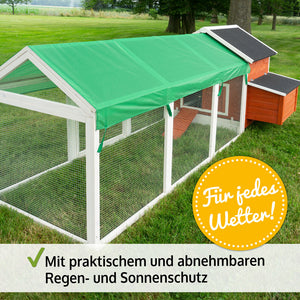 Hühnerstall Sally mit Auslauf 301x113x171cm Rot