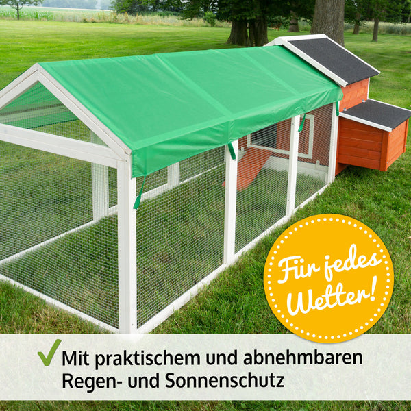 Hühnerstall Sally mit Auslauf 301x113x171cm Rot