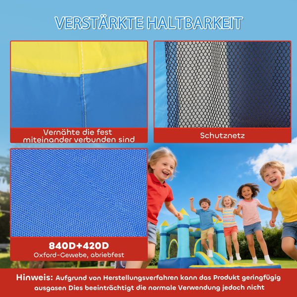 Hüpfburg aufblasbar für Kinder mit Rutsche Trampolin und Pool