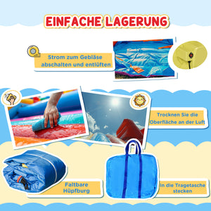 Hüpfburg mit Rutsche und Sicherheitsnetz für Kinder bis 100kg