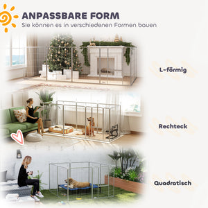 Haustiergehege flexibel für Hunde aus rostfreiem Stahl