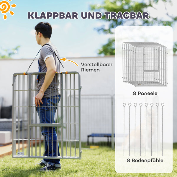 Haustiergehege flexibel für Hunde aus rostfreiem Stahl