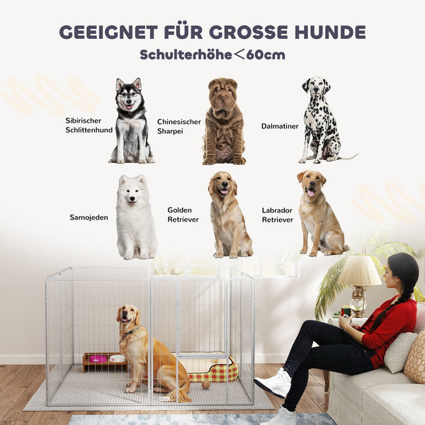 Haustiergehege flexibel für Hunde aus rostfreiem Stahl
