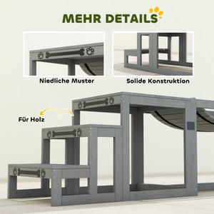 Hunde Agility Set mit Brücke Treppe und Plattform aus Holz