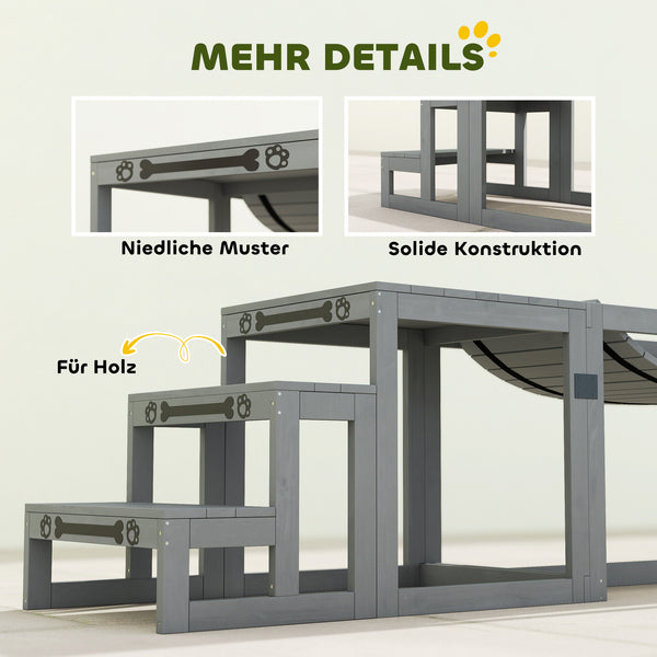 Hunde Agility Set mit Brücke Treppe und Plattform aus Holz