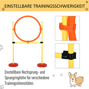 Hunde Agility Set 3-in-1 mit Tragetasche Gelb