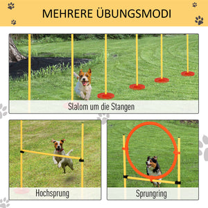 Hunde Agility Set 3-in-1 mit Tragetasche Gelb