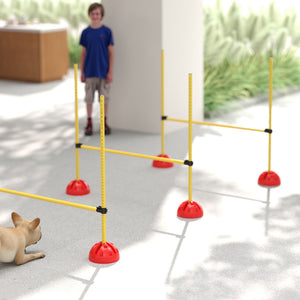 Hunde Agility Set mit 4 Hürden und Tragetasche für Sprungtraining