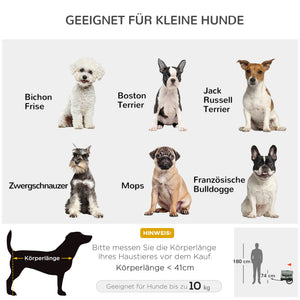 Hundeanhänger 3-in-1 mit Reflektoren bis 10kg Grau
