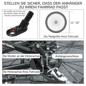 Hundeanhänger 3-in-1 mit Reflektoren bis 10kg Grau