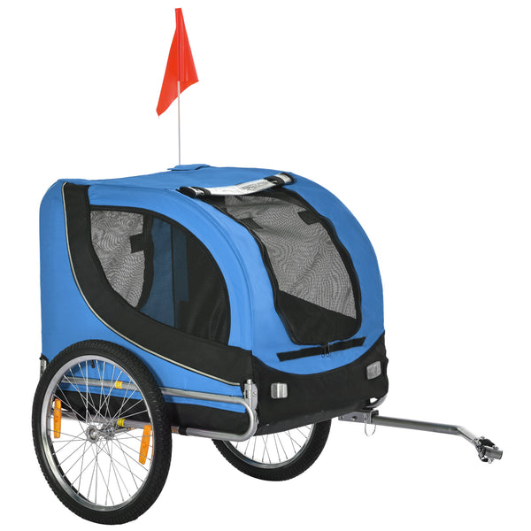 Hundeanhänger Fahrrad 130x73x90cm Blau-Schwarz
