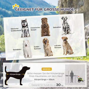 Hundeanhänger Fahrradanhänger & Buggy 2-in-1 bis 30kg für grosse Hunde Grün