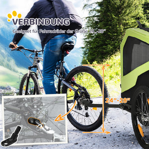 Hundeanhänger Fahrradanhänger & Buggy 2-in-1 bis 30kg für grosse Hunde Grün