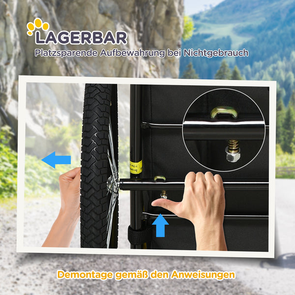 Hundeanhänger klappbar wasserbeständig 140x71x83cm Blau