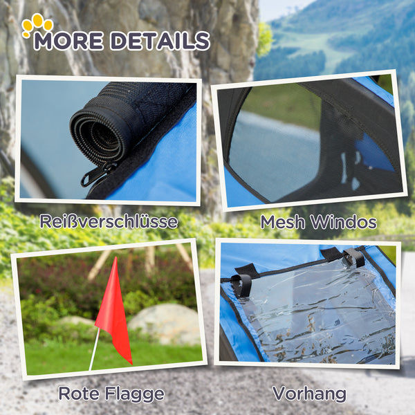 Hundeanhänger klappbar wasserbeständig 140x71x83cm Blau