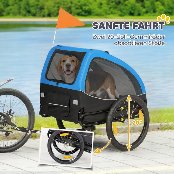 Hundeanhänger faltbar mit Reflektoren für Hunde bis 20kg