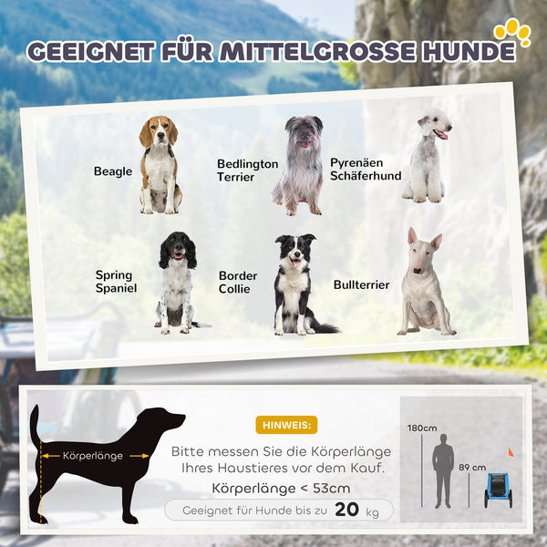 Hundeanhänger faltbar mit Reflektoren für Hunde bis 20kg