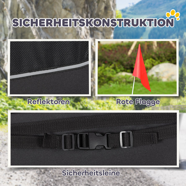 Hundeanhänger faltbar mit Reflektoren für Hunde bis 20kg