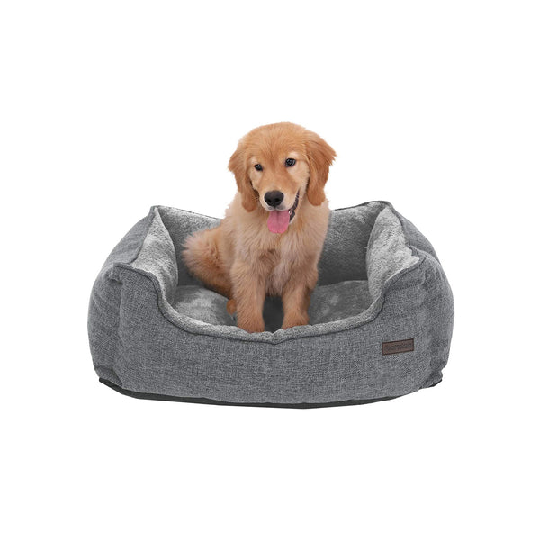Hundebett Schlafsofa rutschfest 70x55x21cm Leinenoptik Hellgrau