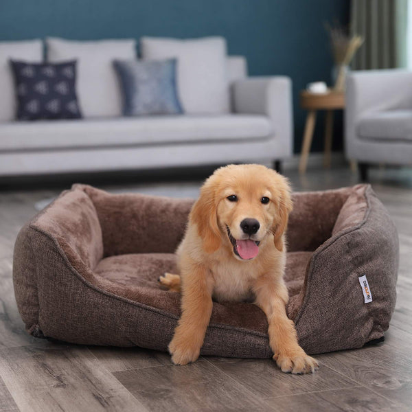 Hundebett waschbar pflegeleicht 90x75x25cm Stoff Braun