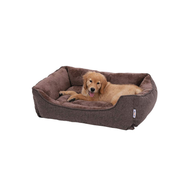 Hundebett waschbar pflegeleicht 90x75x25cm Stoff Braun