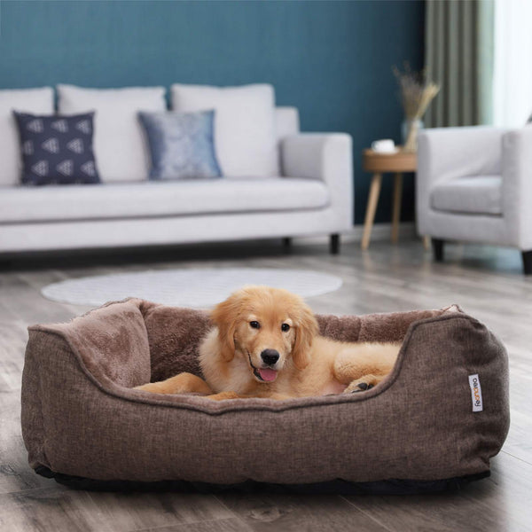 Hundebett waschbar pflegeleicht 90x75x25cm Stoff Braun