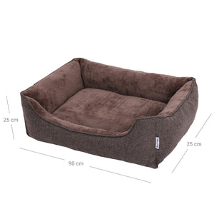 Hundebett waschbar pflegeleicht 90x75x25cm Stoff Braun