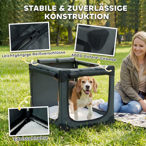 Hundebox faltbar mit Kissen waschbar für Hunde bis 20kg armeegrün
