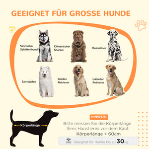 Hundebox mit Schiebetür und Belüftung aus Holz und Metall grau