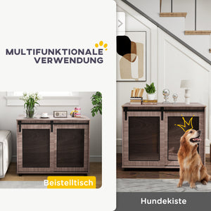Hundebox Transportbox für Hunde mit Türen 98x60x78cm hellbraun