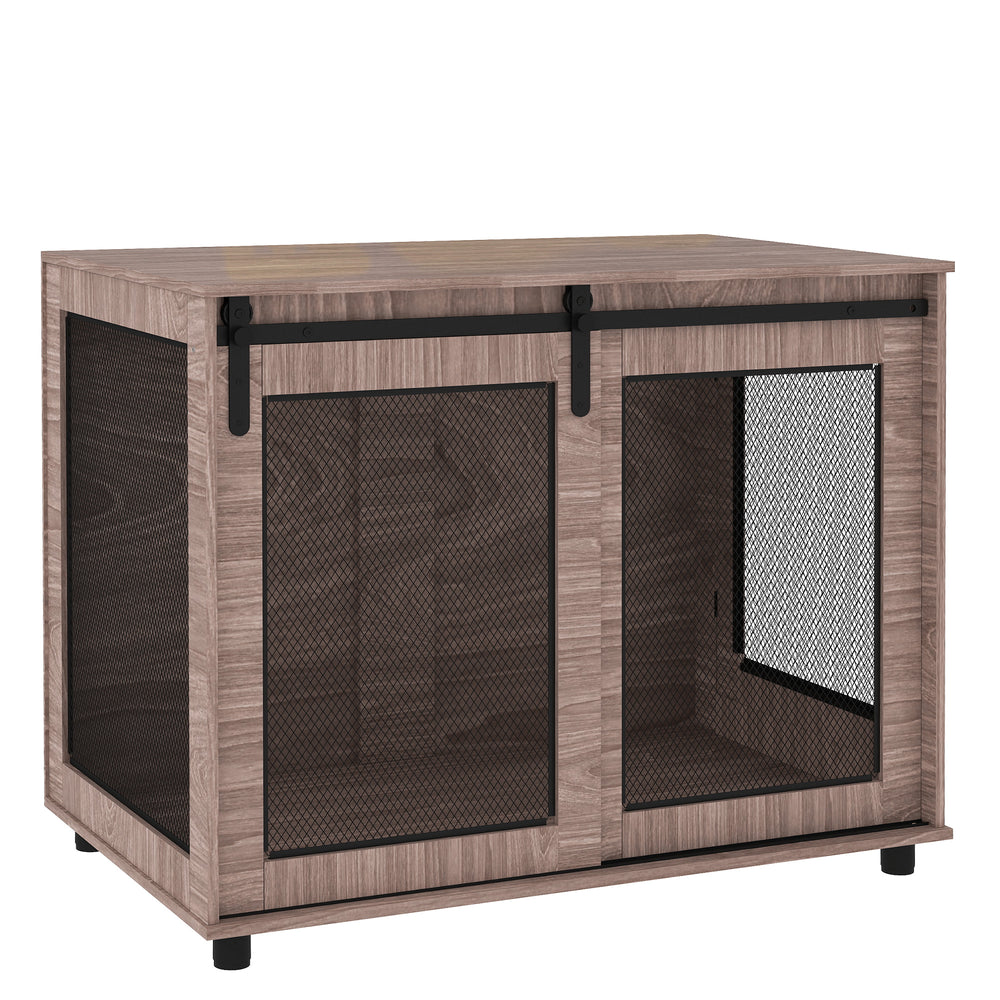 Hundebox Transportbox für Hunde mit Türen 98x60x78cm hellbraun
