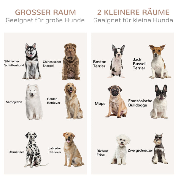 Hundebox Zwinger Hundekäfig Transportbox abschliessbar mit 2 Türen braun