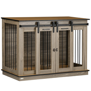 Hundebox Zwinger Hundekäfig Transportbox abschliessbar mit 2 Türen braun