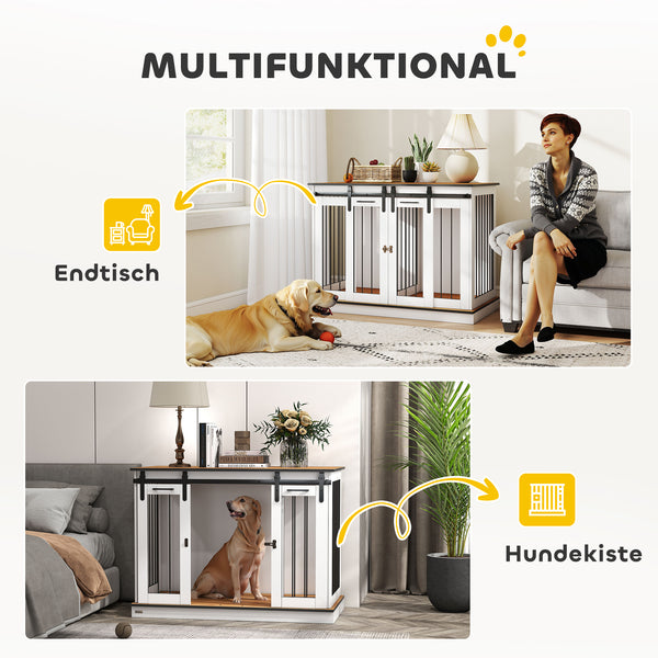 Hundebox Zwinger Hundebox Transportbox verriegelbar für Hunde weiss