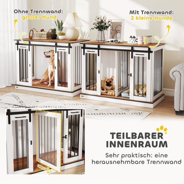 Hundebox Zwinger Hundebox Transportbox verriegelbar für Hunde weiss