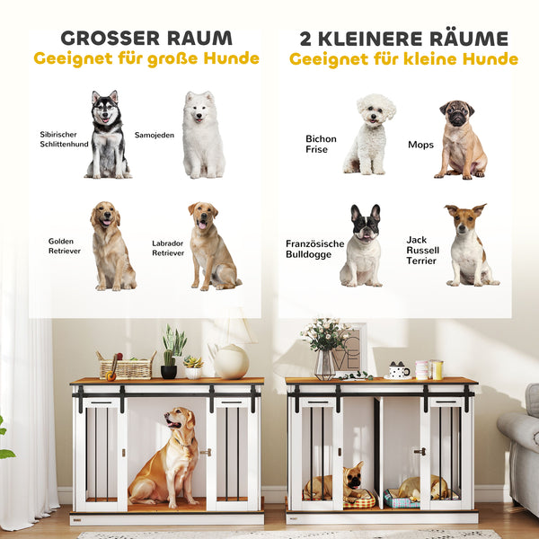 Hundebox Zwinger Hundebox Transportbox verriegelbar für Hunde weiss
