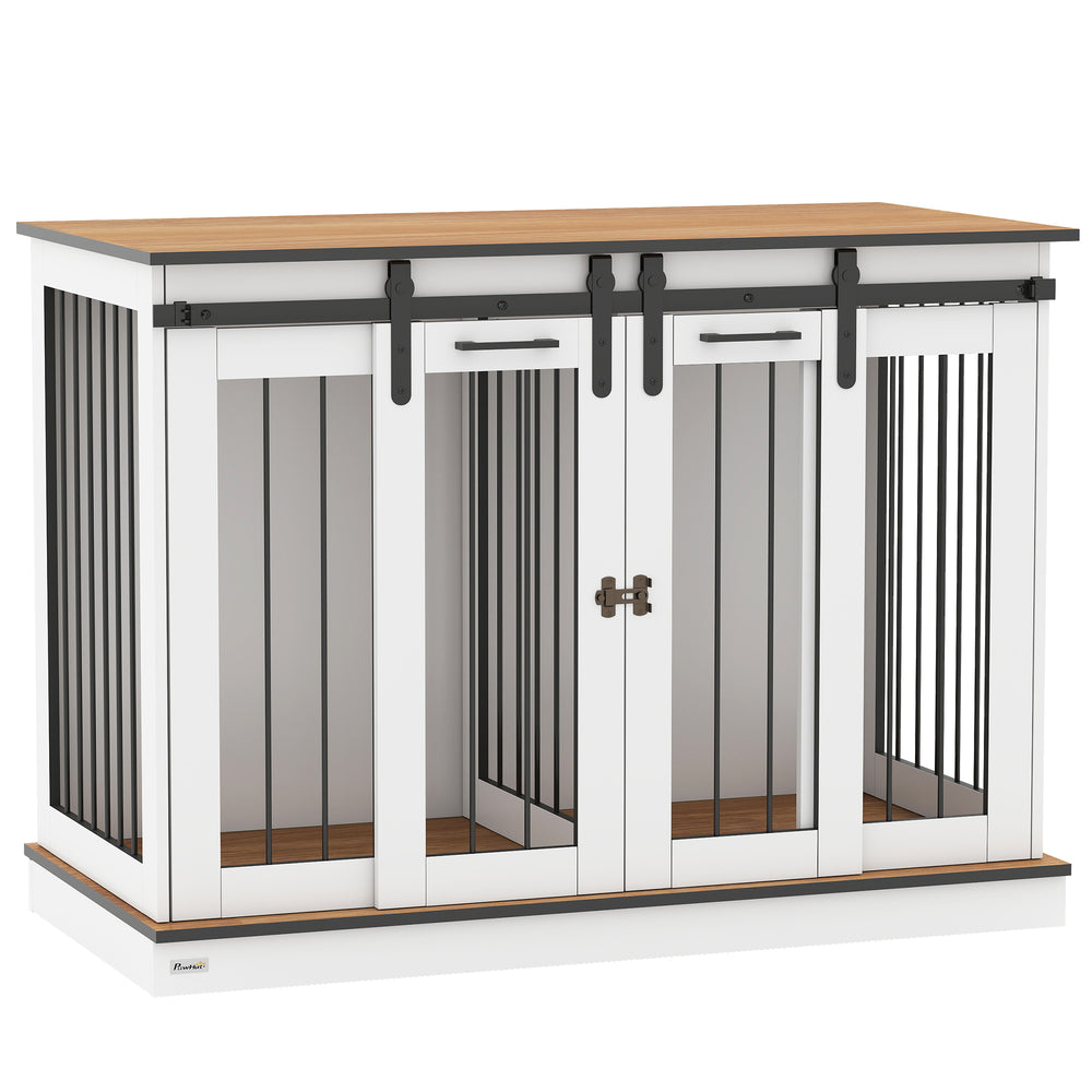 Hundebox Zwinger Hundebox Transportbox verriegelbar für Hunde weiss