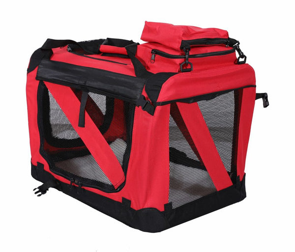 Trasportino pieghevole per cani, taglia S, rosso