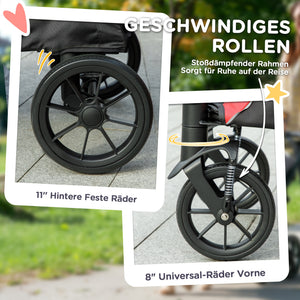 Hundebuggy faltbar mit 4 Rädern und Bremse für grosse Hunde