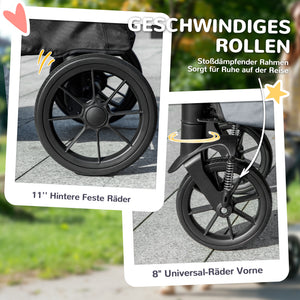 Hundebuggy faltbar mit 4 Rädern und Bremse für grosse Hunde